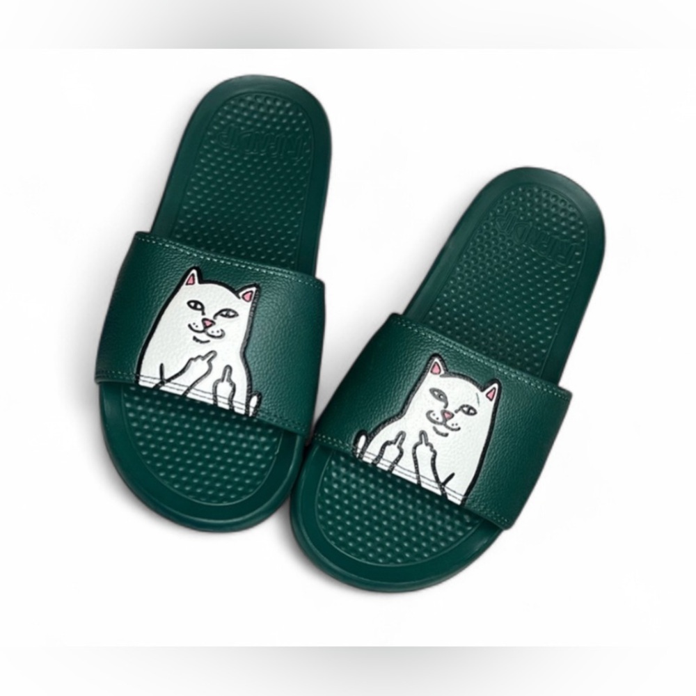 🎉✨ NWOT- RIPNDIP Lord Nermal Olive Slip On Kitten Art Slides Shoe‎ Size 5